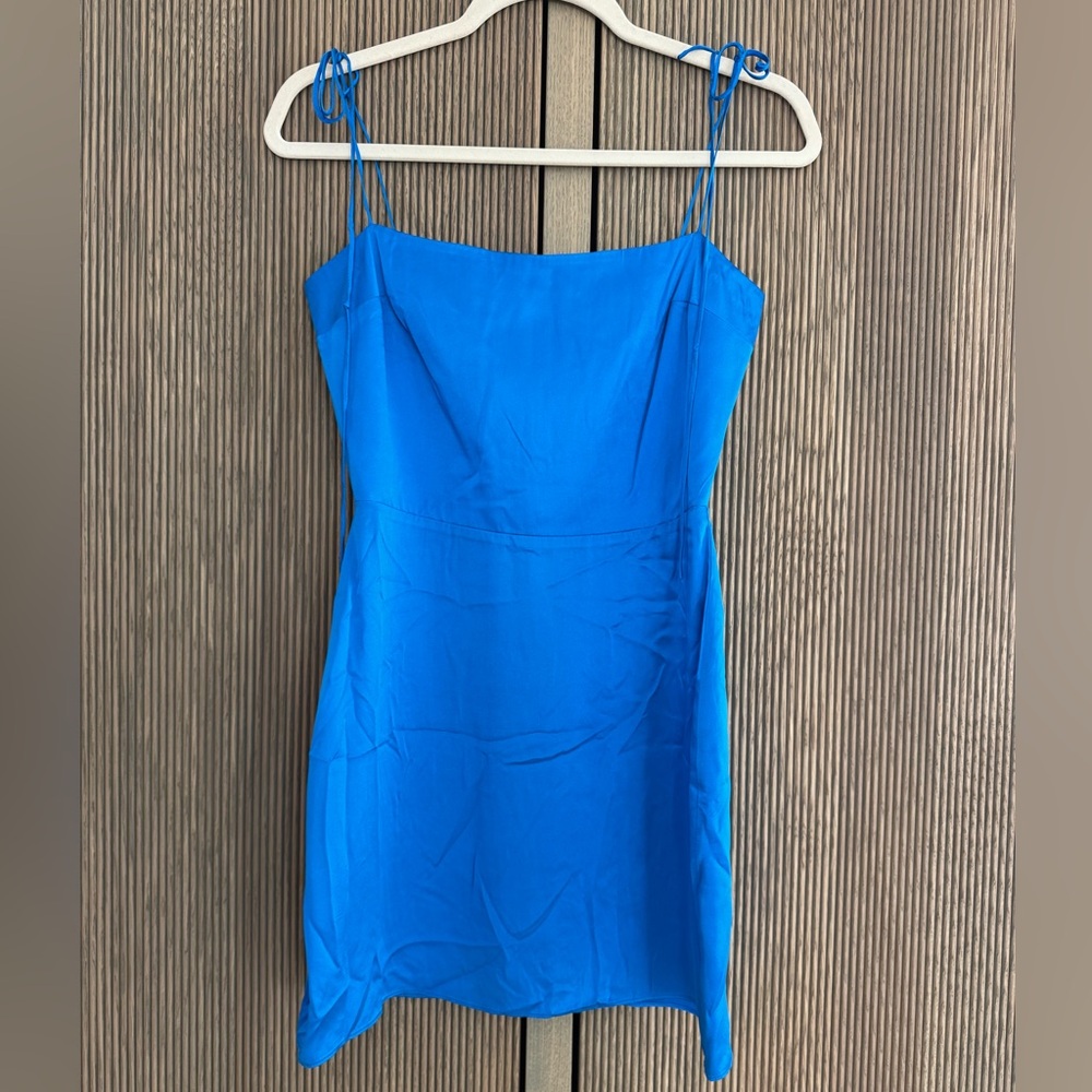 Amanda Uprichard Avani Silk Mini Dress in Cobalt Blue Size XS